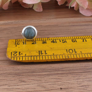 Bague minimaliste en labradorite, argent sterling 925, simple, délicate, pierre précieuse bleue feu, pour femmes, bande, bijoux bohèmes, vente en gros - Product Image 3