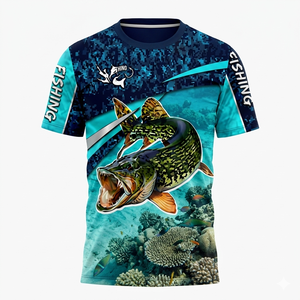 Chemise de pêche d'extérieur respirante pour homme, à manches longues, avec logo personnalisé imprimé sur le devant – Grande Vente - Product Image 1