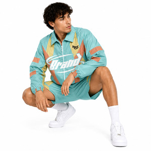 Vintage Style Custom Embroidery Patch logo Shorts Tracksuit Windbreaker Lightweight Nylon Patchwork Summer Track Suit Hoodies - Product Image 4
