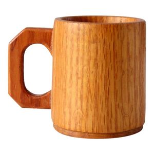 แก้วกาแฟไม้กระถินเทศทำมือ แก้วน้ำรักษ์โลก แก้วเบียร์ไม้พรีเมียม แก้วทรงถังแบบชนบทพร้อมหูจับ ดีไซน์ไม้ธรรมชาติ - Product Image 5