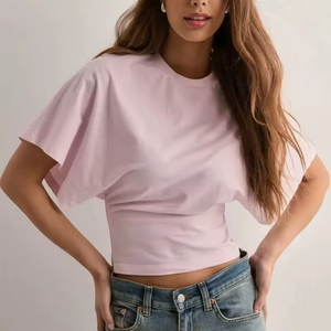 T-shirt décontracté pour femme de haute qualité, coupe ajustée, col roulé, sans manches, séchage rapide, 100% coton respirant, printemps - Product Image 6