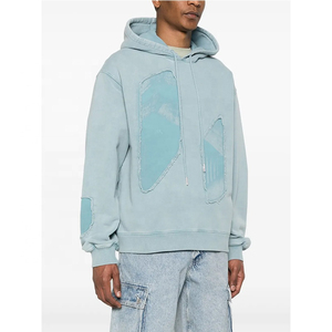 High Quality Dtg Printing Full Printed Hoodie 100% Cotton Unisex Boxy Street Style Acid Wash Sun Faded Distress Hoodies - Product Image 6