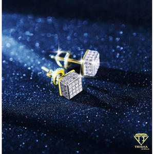 Magníficos Pendientes Redondos de Moissanita y Diamantes, Plata de Ley 925, Joyería Brillante de Primera Calidad para Hombres y Mujeres - Product Image 4
