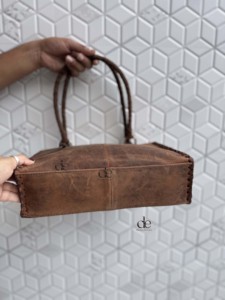 Bolso de Hombro de Cuero Genuino, Nuevo, Hecho a Mano, Estilo Bohemio, Diseño Occidental, Multiusos - Product Image 4