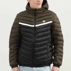 Vestes matelassées d'hiver pour hommes, col montant, logo frontal, écologiques, respirantes, haute qualité, prix bas, service OEM - Product Image 1