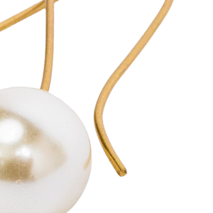Pearl Drop Earrings White Gold Women Elegant Dangle Earrings Classic Pearl Fashion <b>Jewelry</b> Stylish Statement Wedding Party Gift - Product Image 2