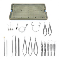 Kit chirurgical manuel pour la cataracte en acier inoxydable, 21 pièces, ensemble d'instruments de microchirurgie ophtalmique, boîte de stérilisation, usage hospitalier