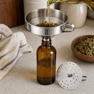 Entonnoir de cuisine en acier inoxydable avec filtre amovible, passoire de qualité alimentaire pour accessoires de cuisine et préparation culinaire à domicile - Product Image 2