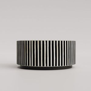 Table basse ronde de luxe en os et nacre, style américain, faite à la main, taille personnalisable - Product Image 2