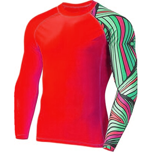 Custom Logo MMA BJJ Breathable Rash Guard Compression Fit Training Shirt Heat Transfer <b>Print</b> Quick Dry Fabric UPF50+ OEM ODM - Product Image 3