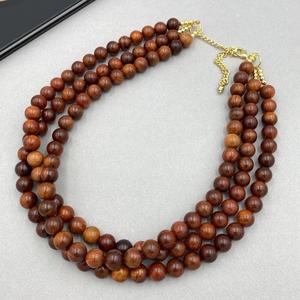 MN Exports Handmade Wooden Geometric Christian Boho Style Pendant <b>Necklace</b> with Pave Setting for Women Wedding <b>Statement</b> Jewelry - Product Image 4