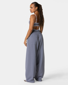 Pantalones Deportivos de Invierno para Mujer, Cintura Media, Holgados, Transpirables, Ecológicos, 100% Algodón, Color Lavanda - Product Image 5