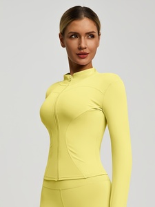 Breathable Slim Fit Workout Gym Fitness Jackets Yoga <b>Crop</b> Tops Ladies Running <b>Zip</b> <b>up</b> Sport Women Jackets - Product Image 2
