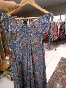 Vestido Midi de Algodón Floral para Mujer, Elástico, sin Mangas, Estampado, Informal, Estilo Bohemio, para la Playa, Fiestas, Kurti, Ropa de Resort - Product Image 2