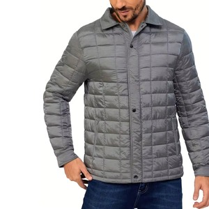 Chaqueta Acolchada para Hombre, Color Sólido, con Capucha, Resistente al Viento, Relleno de Poliéster, Ropa de Invierno Informal, Corte Regular, Logotipo Frontal Personalizable - Product Image 3