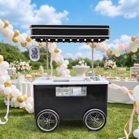 Chariot de plage commercial électrique en fibre de verre pour mini-congélateur de glaces, chariot à main pour la vente de crème glacée