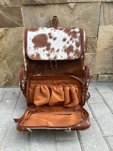 Multi Uses Stylish 100% Genuine Leather Hair On <b>Backpack</b> Bag new arrival sustainable <b>Waterproof</b> Portable Hair On <b>Backpack</b> Bag - Product Image 5