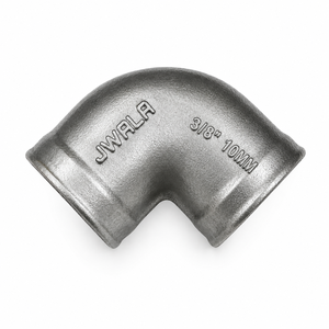 Raccord de tuyauterie femelle à filetage IC en acier inoxydable SS304, coude à rayon court de 10 mm (3/8 pouce) pour traitement de fluides chimiques - Product Image 1