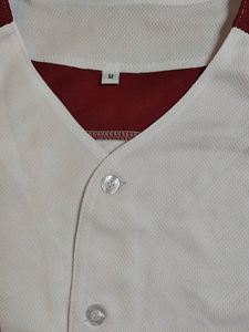 Venezuela Baseball Jersey Men Short Sleeve White Red <b>Gold</b> Embroidery <b>Button</b> Front Regular Fit All Seasons - Product Image 3