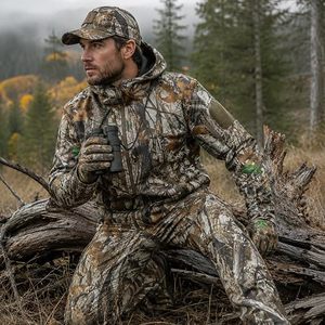 Ensemble veste et pantalon de chasse camouflage pour homme, vêtements d'extérieur imperméables en softshell, vêtements d'automne - Product Image 2