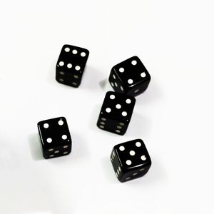 Caja de dados de resina premium con puntos circulares blancos para juegos, dados negros con puntos blancos, juego de mesa, decoración del hogar, artesanía artística - Product Image 2