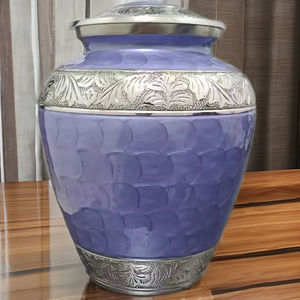 Urna Funeraria de Metal Morado de Lujo para Cenizas Humanas de Adultos |   Urna Funeraria Conmemorativa de 200 Pulgadas Cúbicas |   OEM Personalizado Disponible - Product Image 2