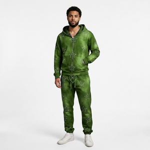 Chándal Deportivo para Hombre, Manga Larga, Invierno, con Pedrería, Transpirable, Secado Rápido, Hecho en Pakistán, Talla Grande, Corte Ajustado, 100% Algodón - Product Image 5