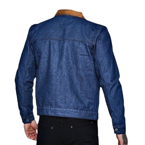 Veste de moto en jean bleu à la mode pour hommes broderie personnalisée fermeture à glissière support grande taille coton respirant décontracté hiver - Product Image 3