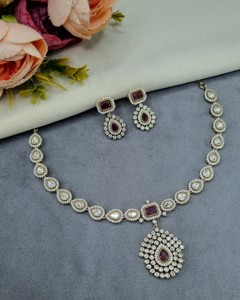 Radiant And Pear Cut Stone Kundan Necklace <b>Set</b> With Matching Earrings Antique Gold Plated Ethnic Wear <b>Jewellery</b> <b>Set</b> Manufacturer - Product Image 6