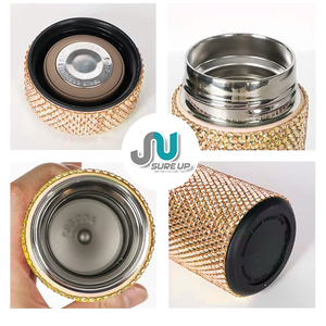 กระติกน้ำสุญญากาศสแตนเลสขนาด 500 มล. ดีไซน์ใหม่สุดหรูสำหรับสุภาพสตรี พร้อมตัวกระติกประดับเพชรและฝาปิดแสดงอุณหภูมิแบบ LED - Product Image 5