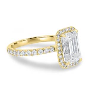 Anillo Art Deco de Diamante de Corte Esmeralda de 3.01 CT Cultivado en Laboratorio, de Lujo, para Mujer, Oro Sólido de 14K, Regalo de Compromiso para Novia - Product Image 4