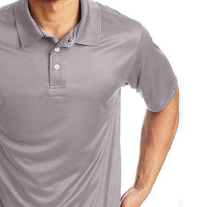 Polo personnalisé en polyester, vêtements de sport gris respirants pour hommes, haut pour entraînement professionnel en salle de sport, vêtements décontractés, nouveau style technique - Product Image 6