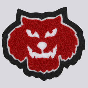 Parche Bordado de Chenilla con Cabeza de Pantera Roja, Aplique Termoadhesivo para Ropa, Sombreros, Bolsos, Forma Irregular, Insignia Decorativa No Tejida - Product Image 1