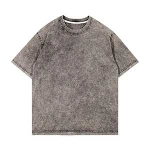 เสื้อยืดโอเวอร์ไซส์ผ้าฝ้าย 100% ล้างสีแบบแอซิดวอช สำหรับผู้ชาย ทรงหลวม หนานุ่ม สไตล์สตรีทแวร์ ป้องกันรอยยับ ป้องกันรังสียูวี พิมพ์ลายซิลค์สกรีน - Product Image 3