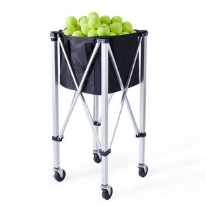 Carrello Portapalle da Tennis Pieghevole in Lega di Alluminio Leggero, Capacità 180 Palline, con Ruote Rimovibili, Attrezzatura da Campo - Product Image 6