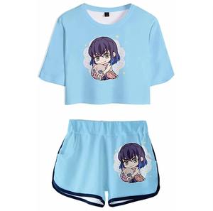 Ensemble 2 pièces décontracté pour femme : T-shirt court imprimé et short – Tenue d'été - Product Image 2