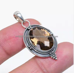 Colgante de cuarzo ahumado, joyería hecha a mano de plata de ley, regalo de cuarzo Natural para su regalo de aniversario, joyería fina de plata Grab Now - Product Image 6