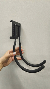 Double Garage Utility <b>Hook</b> Steel Wall Mount Hose Holder Hanger Rack for Garden Hose <b>Tool</b> Storage Black OEM Vietnam GAPGAR005 - Product Image 5