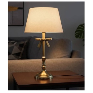 Abat-jour de lampe de table décoratif en aluminium doré poli miroir, style Mid-Century, écologique, pour bureau, chevet, couloir - Product Image 1