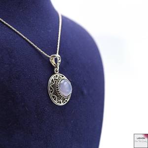 Pendentif en argent 925 plaqué or avec calcédoine bleue naturelle, bijoux en pierres précieuses pour femmes, fournisseur en gros du Rajasthan, fabricant - Product Image 6