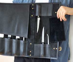 Couteau de chef portable en cuir véritable 100% écologique, collection professionnelle LKR-0231 - Product Image 4