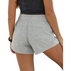 Shorts de détente pour femme en molleton de coton brossé doux, coupe décontractée, poches latérales, cordon de serrage, tenue décontractée pour les vacances - Product Image 3