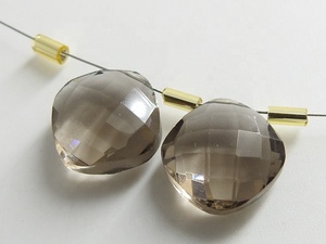 Handmade 12X12MM Smoky Brown Quartz Faceted Cushion <b>Glass</b> <b>Bead</b> Hydro Teardrop Drop Gemstone for Jewelry <b>Lampwork</b> <b>Crystal</b> Making - Product Image 5