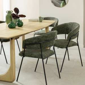 Silla redonda de tela verde Vandana Lyra Ultra (juego de 2) - Product Image 1