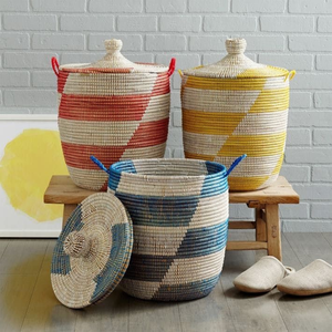 Panier à linge en jonc de mer tressé à la main avec poignées, panier de rangement en osier naturel pour vêtements, organisation de la salle de bain et de la maison, Vietnam - Product Image 5
