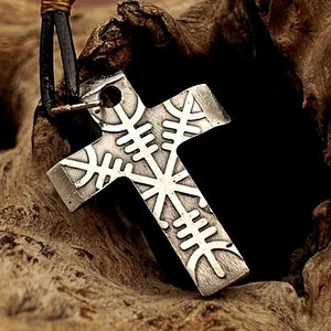Handcrafted Viking Cross Pendant Necklace Vintage Norse Style Metal Amulet Cord Prime Crafts International OEM 1 Year Warranty - Product Image 2