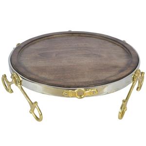Luxury Tea Cookie Snacks <b>Tray</b> For <b>Serving</b> Luxury <b>Gold</b> Horse Bit Base Decorative Round <b>Trays</b> For Eid Ramadan Decoration Homes - Product Image 6