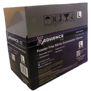 Cajas Rectangulares Plegables de Cartón Corrugado OEM para Empaque de Guantes de Cuidado Personal, 3mm de Grosor, Ranuradas, con Recubrimiento UV, Materiales Reciclados X - Product Image 1