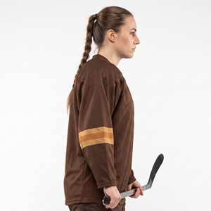 Maillot de hockey en mesh pour femme, maillot de hockey sur glace à col en V pour femme, maillot de hockey sublimé pour femme, chemise de hockey sur glace à manches courtes pour femme - Product Image 3