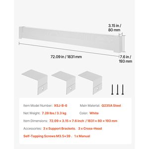 Copertura Anteriore per Unità di Riscaldamento Elettrico in Acciaio Resistente Serie Basic da 6 Piedi - Coperture per Riscaldatori a Battiscopa per Miglioramenti Domestici - Product Image 5